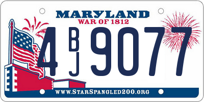 MD license plate 4BJ9077