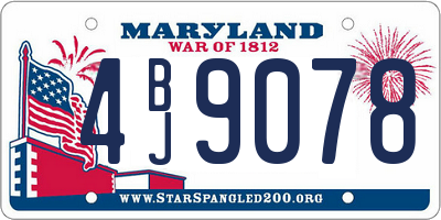 MD license plate 4BJ9078