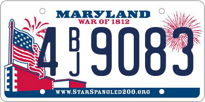 MD license plate 4BJ9083
