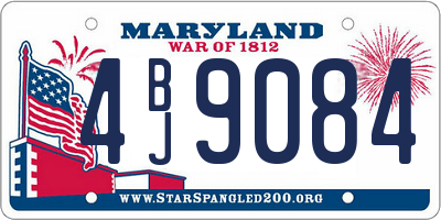 MD license plate 4BJ9084