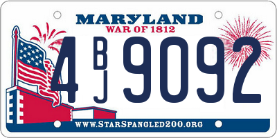 MD license plate 4BJ9092