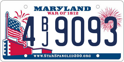 MD license plate 4BJ9093