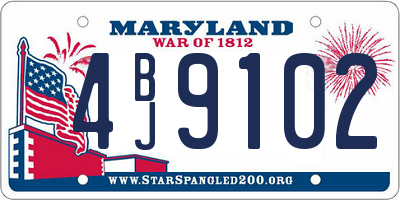 MD license plate 4BJ9102