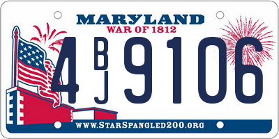 MD license plate 4BJ9106