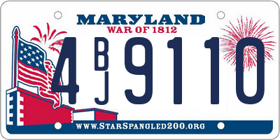 MD license plate 4BJ9110