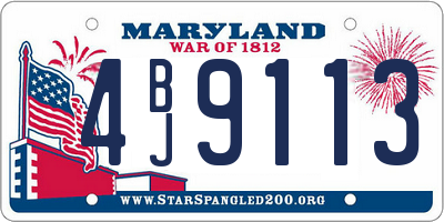 MD license plate 4BJ9113