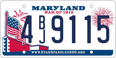MD license plate 4BJ9115
