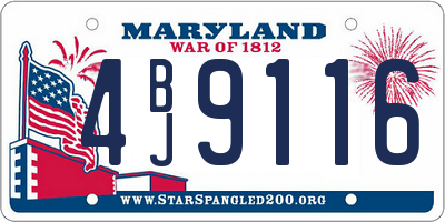 MD license plate 4BJ9116