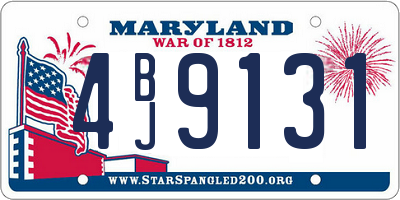MD license plate 4BJ9131
