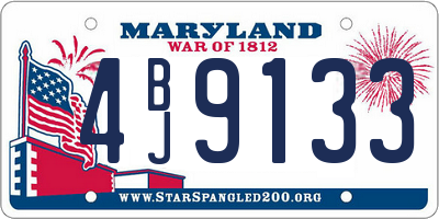 MD license plate 4BJ9133