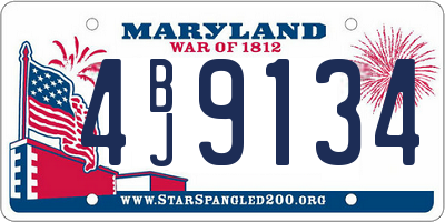 MD license plate 4BJ9134