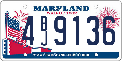 MD license plate 4BJ9136
