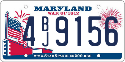 MD license plate 4BJ9156