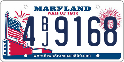 MD license plate 4BJ9168