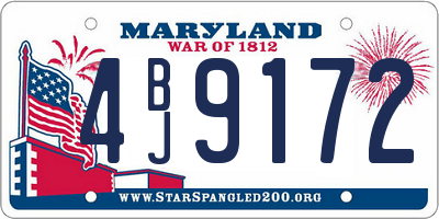 MD license plate 4BJ9172