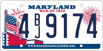 MD license plate 4BJ9174