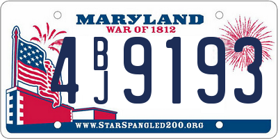 MD license plate 4BJ9193