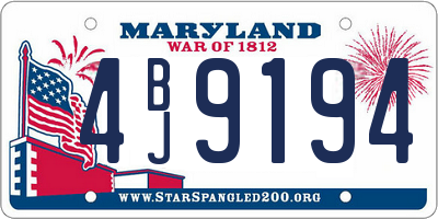 MD license plate 4BJ9194