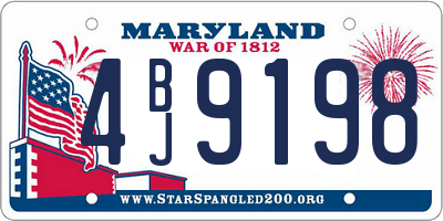 MD license plate 4BJ9198