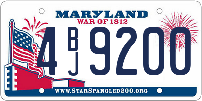 MD license plate 4BJ9200
