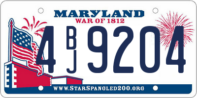 MD license plate 4BJ9204