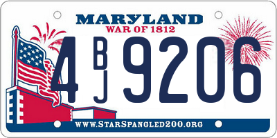 MD license plate 4BJ9206