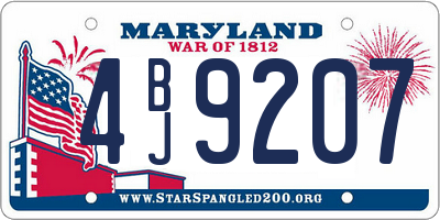 MD license plate 4BJ9207