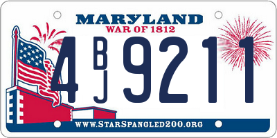 MD license plate 4BJ9211