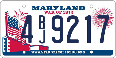 MD license plate 4BJ9217