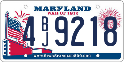MD license plate 4BJ9218
