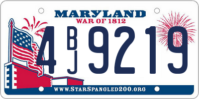 MD license plate 4BJ9219
