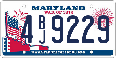 MD license plate 4BJ9229