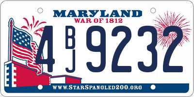 MD license plate 4BJ9232