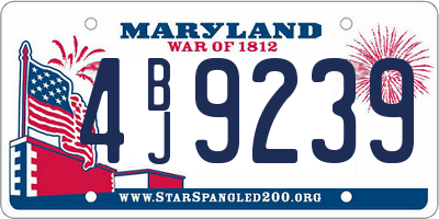 MD license plate 4BJ9239
