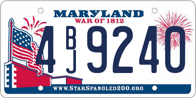 MD license plate 4BJ9240