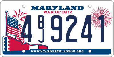 MD license plate 4BJ9241