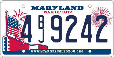 MD license plate 4BJ9242