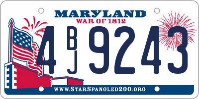 MD license plate 4BJ9243