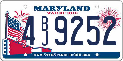 MD license plate 4BJ9252