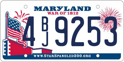 MD license plate 4BJ9253
