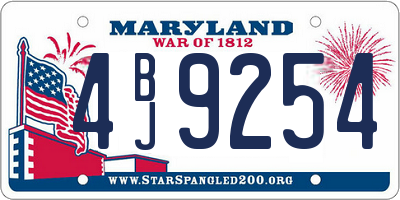 MD license plate 4BJ9254