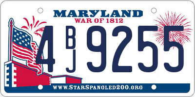 MD license plate 4BJ9255