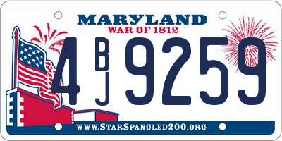 MD license plate 4BJ9259