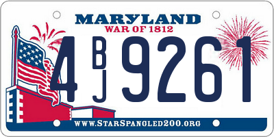 MD license plate 4BJ9261