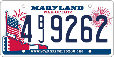 MD license plate 4BJ9262