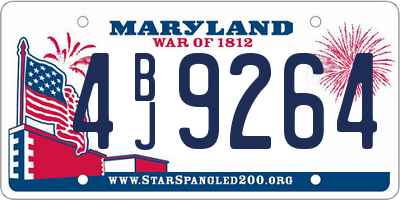 MD license plate 4BJ9264