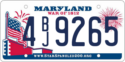 MD license plate 4BJ9265