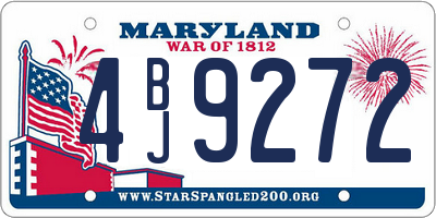 MD license plate 4BJ9272
