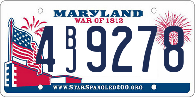 MD license plate 4BJ9278