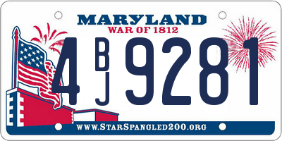 MD license plate 4BJ9281